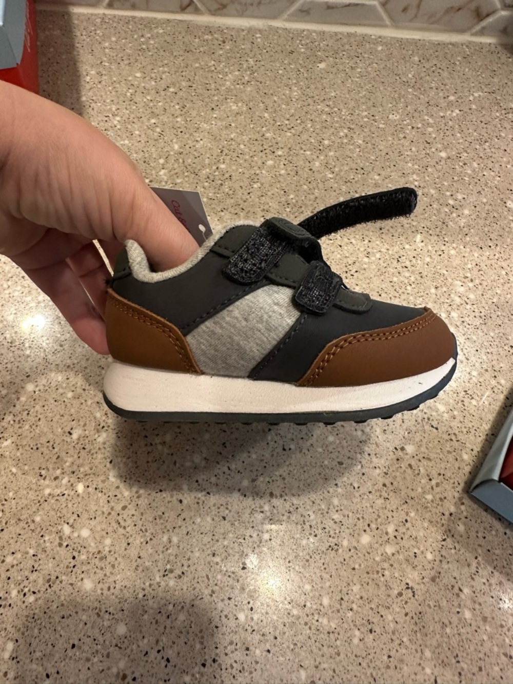 NWT Cat & Jack Brown, Gray & Black Toddler Velcro Sneakers